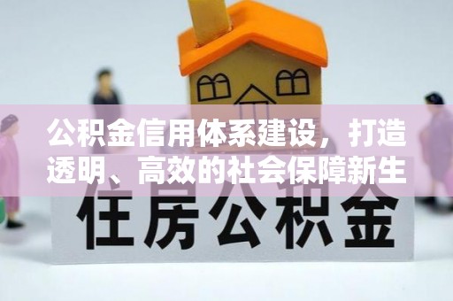 仁和公积金信用体系建设，打造透明、高效的社会保障新生态