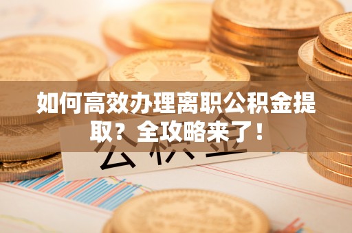 仁和如何高效办理离职公积金提取？全攻略来了！