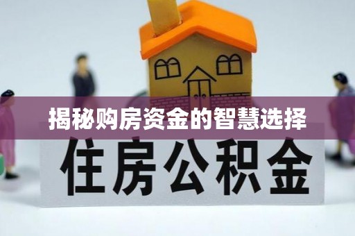 仁和揭秘购房资金的智慧选择