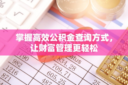 仁和掌握高效公积金查询方式，让财富管理更轻松