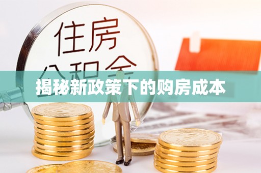 仁和揭秘新政策下的购房成本