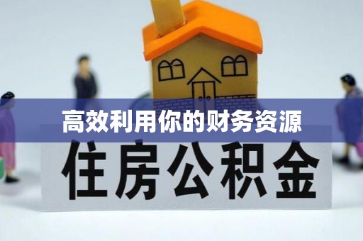 仁和高效利用你的财务资源