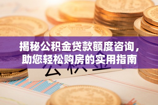 仁和揭秘公积金贷款额度咨询，助您轻松购房的实用指南